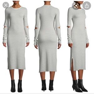 NEW NWT Current Elliot Quince Stripe Midi Dress 1